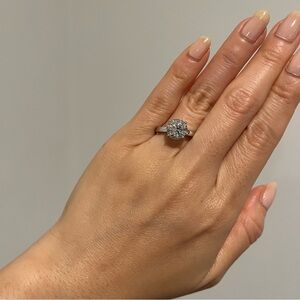 New Diamonique Sterling Silver Wedding Engagement Ring